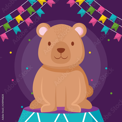 cute bear teddy in stage