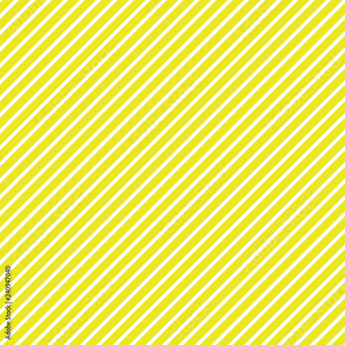 Diagonal Stripes Seamless Pattern - Thin white diagonal stripes on yellow background
