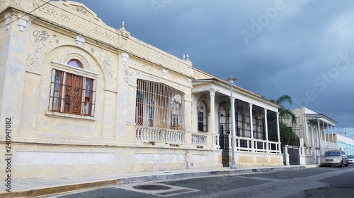 old weathered white building in Puerto Rico