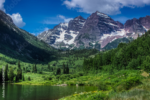 Canvas Print Maroon Lake and Maroon Bells