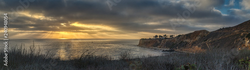 Pelican Cove and Point Vicente at Sunset Panorama