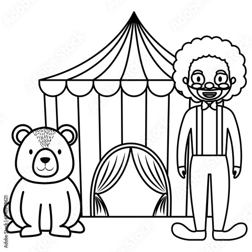 circus tent with bear teddy