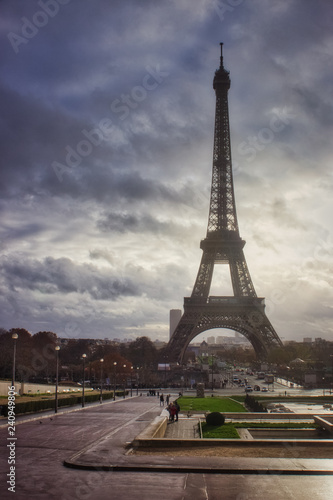 Eiffel Tower on a Cloudy Autumn Day © Andy Konieczny