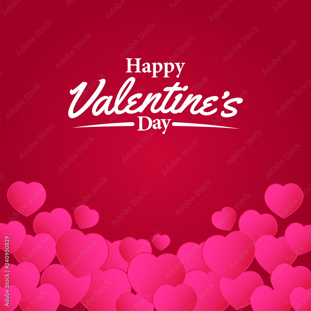 Happy valentine's day romance love hearth shape. Vector illustration