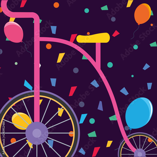 cute trycicle toy icon