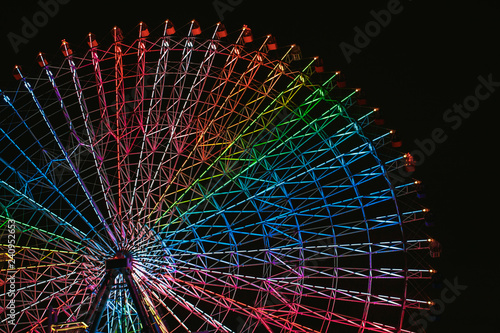 wheel  ferris  osaka  tempozan  japan  sky  blue  harbor  travel  city  outdoor  giant  view  tourism  village  park  fun  holiday  landmark  circle  entertainment  kansai  high  kaiyukan  big  joy  