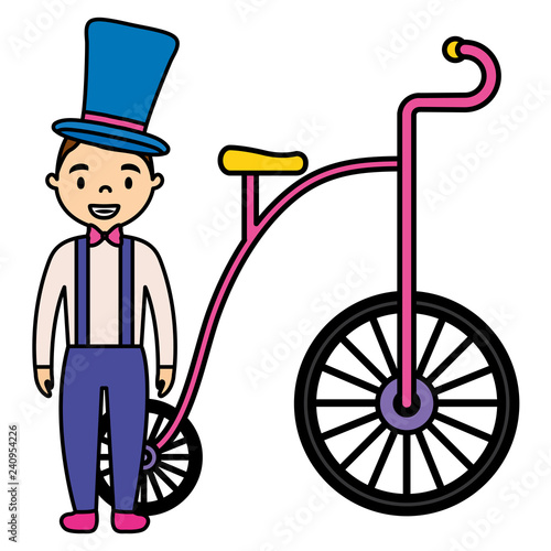 cute trycicle toy icon