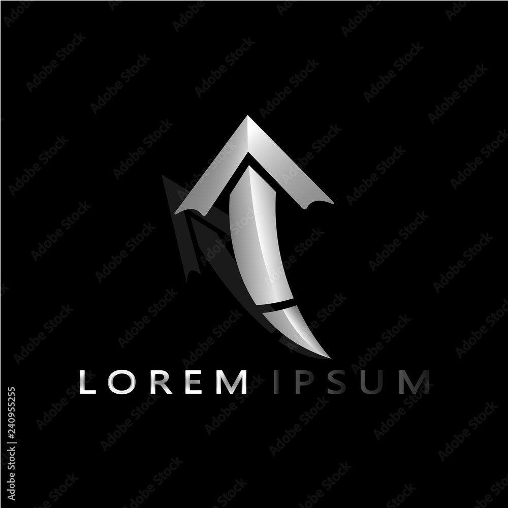 Obraz premium This is an arrow shaped logo. This logo can be used in various businesses such as business in the field of technology, which can be used as a logo on an app. It can also be used for other business.