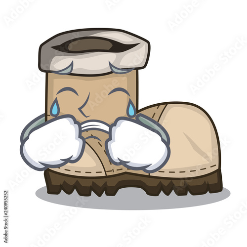 Crying working boot above a character rak