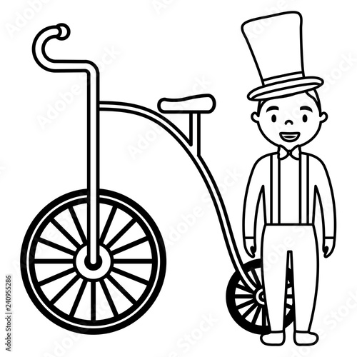cute trycicle toy icon