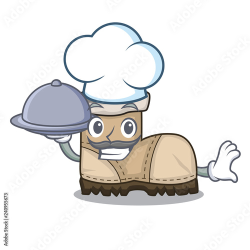 Chef with food working boot above a character rak