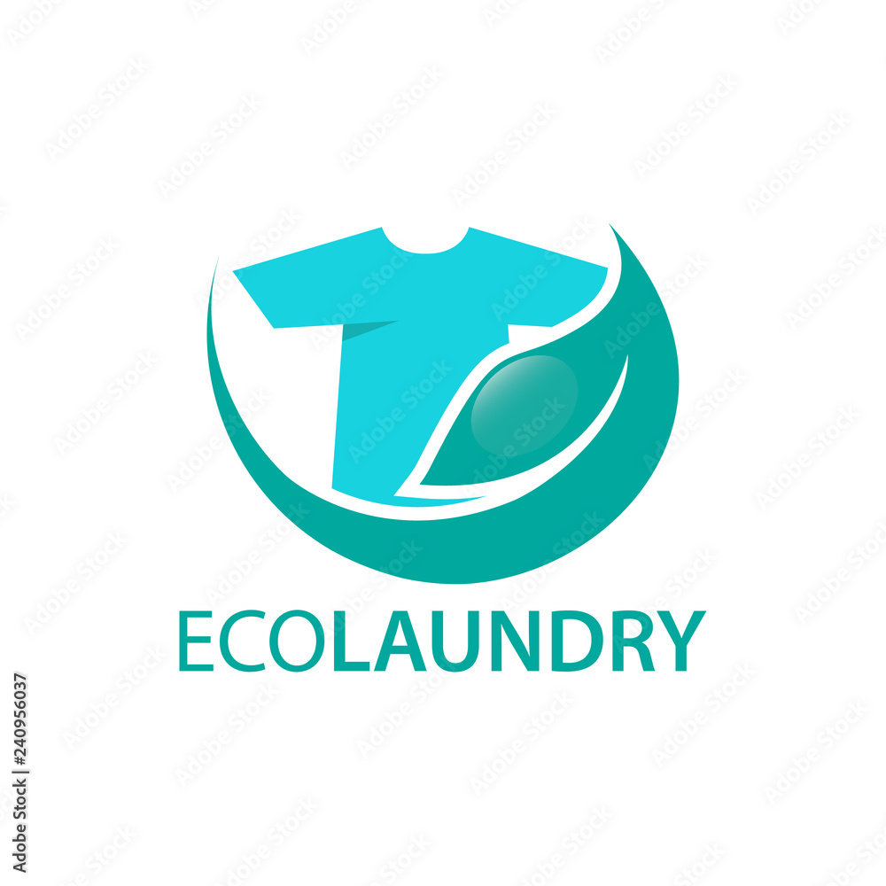 Obraz premium Eco Laundry Dry Cleaner Logo Design Template Vector