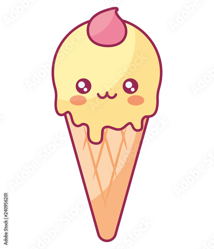 cute ice cream kawaii character