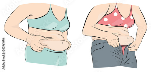 overweight. the problem of obesity. losing weight. vector illustration.