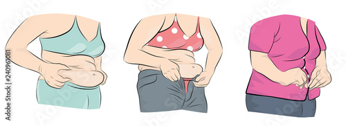 overweight. the problem of obesity. losing weight. vector illustration.