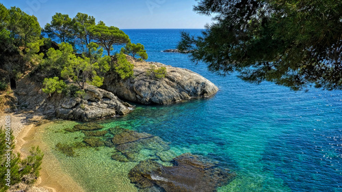 The panorama of the beautiful coast mediterranean (Spain, Platja d’Aro).