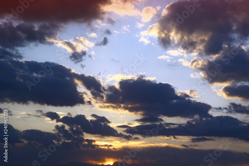 nice bright sun colored clouds in the sky for using in design as background. © Dancing Man