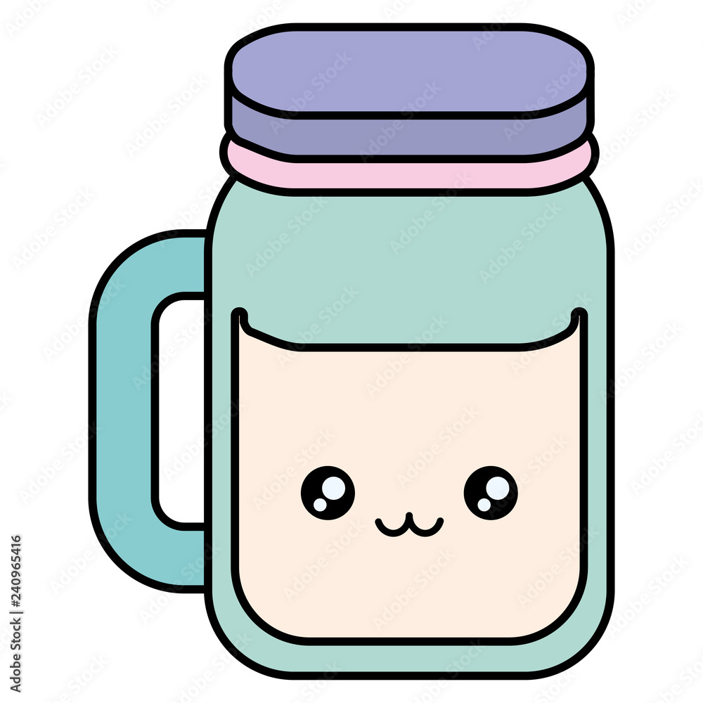 cute beverage jar kawaii character cute beverage jar kawaii character