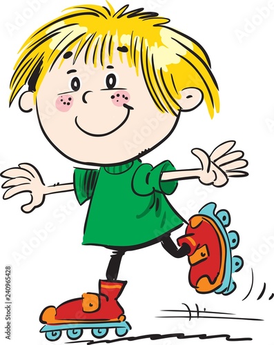 Child on rollerblades