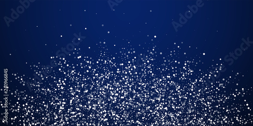 Random white dots Christmas background. Subtle fly