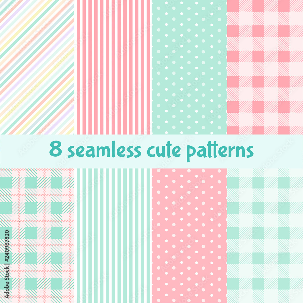 Set of cute plaid seamless patterns Set of cute plaid seamless patterns