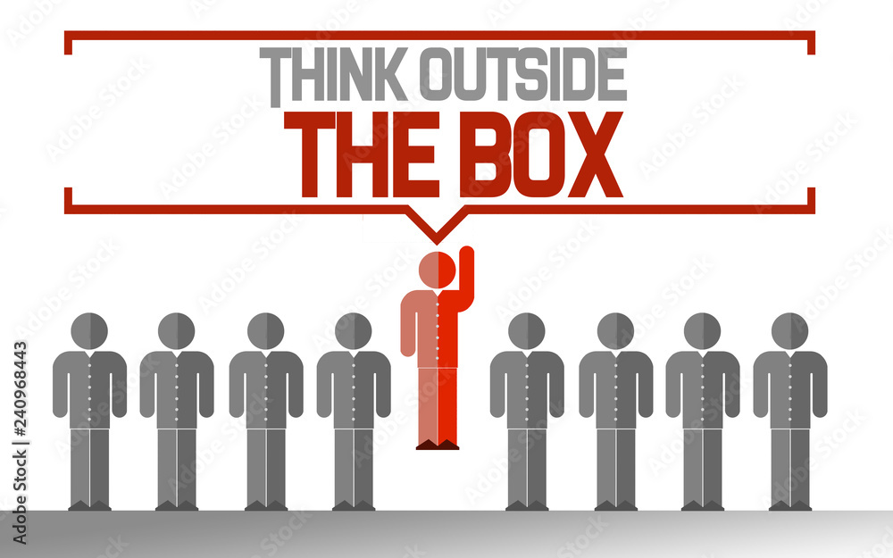 Think outside the box business unique concept Think outside the box business unique concept