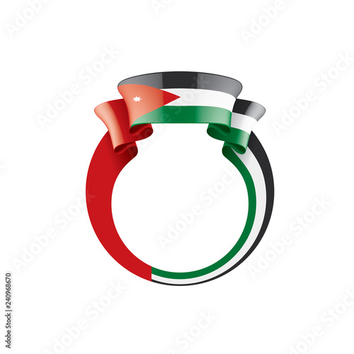 Jordan flag, vector illustration on a white background