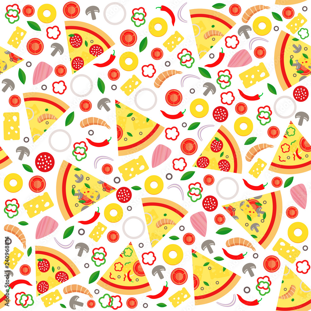 Pizza slice seamless pattern