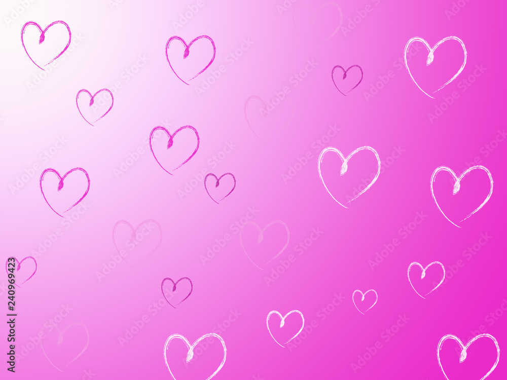 illustration a lot of purple hearts on a lavender background white, Valentines day, holiday
