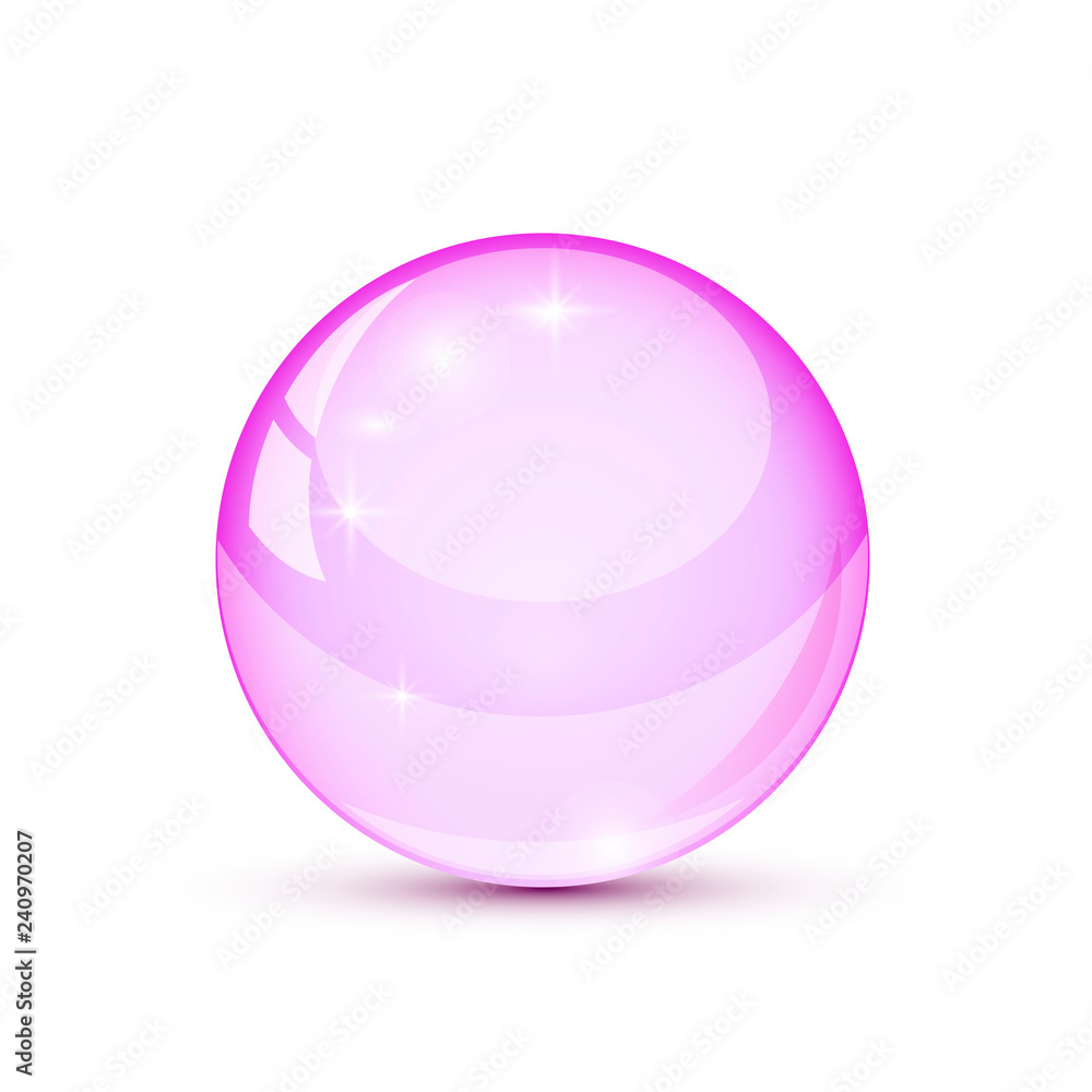 Purpule glass ball with shadow. Vector illustration. Purpule glass ball with shadow. Vector illustration.