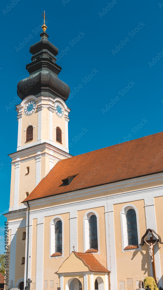 Smartphone HD wallpaper of beautiful church at Mariakirchen - Bavaria - Germany