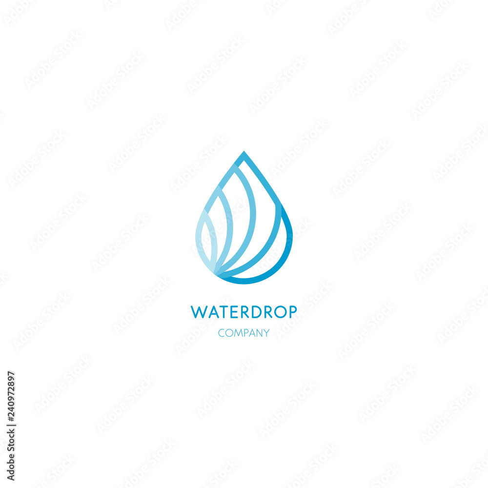 Aqua logo template. Outline design. Abstract leaf emblem. Simple linear drop graphic illustration. Droplet Vectors. Aqua logo template. Outline design. Abstract leaf emblem. Simple linear drop graphic illustration. Droplet Vectors.
