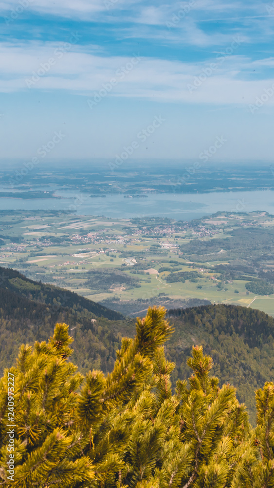 Smartphone HD wallpaper of beautiful alpine view on the Hochfelln - Bergen - Bavaria - Germany