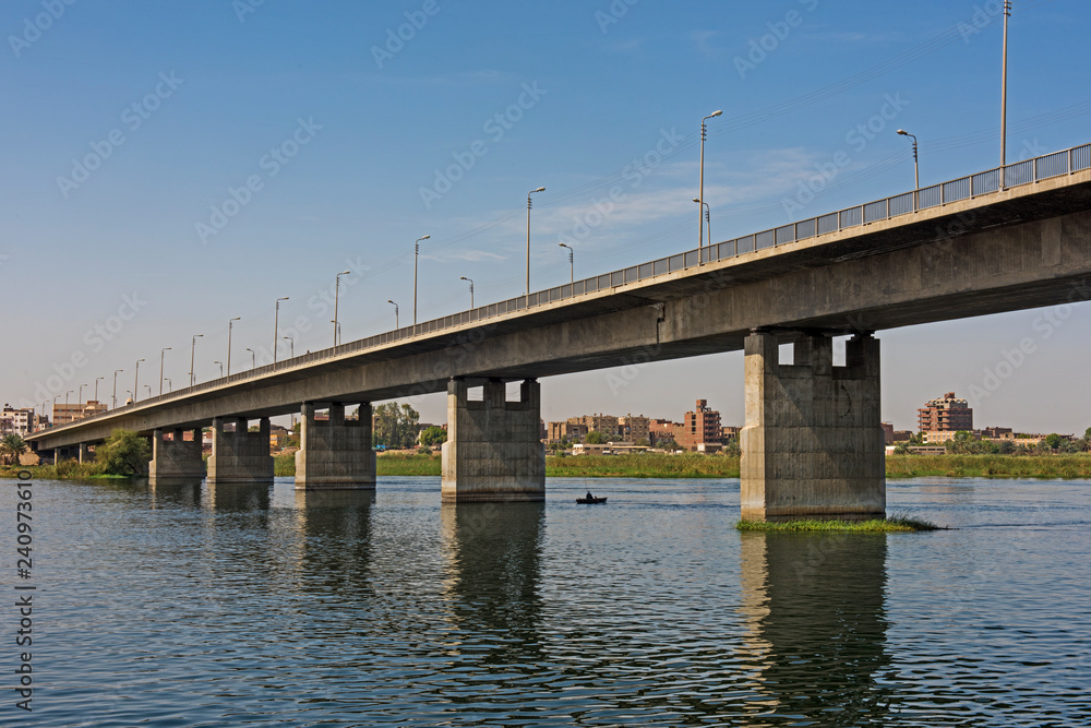 Large bridge over nile river at Kom Ombo