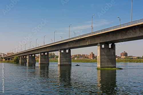 Large bridge over nile river at Kom Ombo