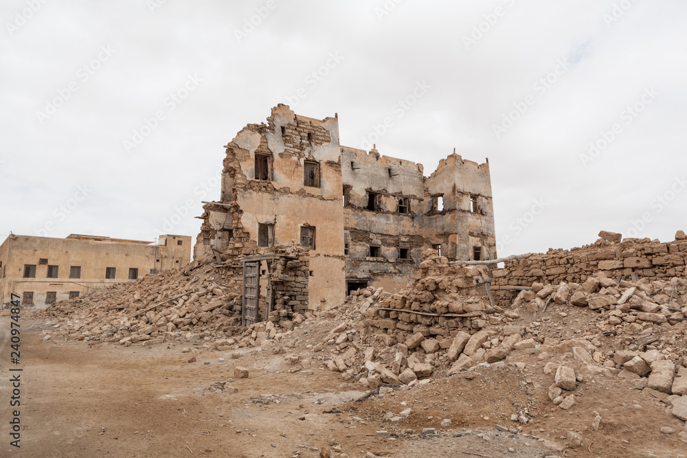 Abandoned buildings in Mirbat, near Salalah, Dhofar Province, Oman