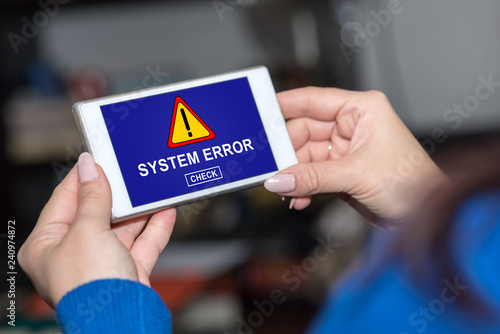 System error concept on a smartphone