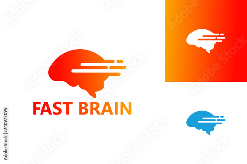 Fast Brain Logo Template Design Vector, Emblem, Design Concept, Creative Symbol, Icon