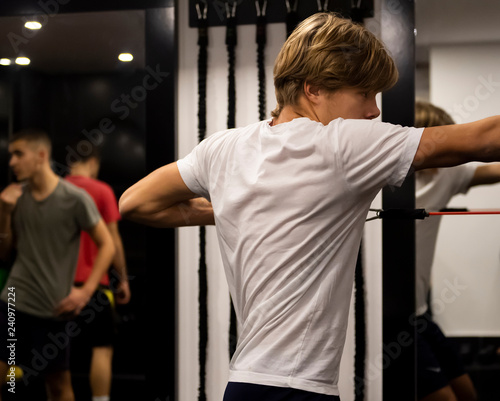 Boy engaged in the gym