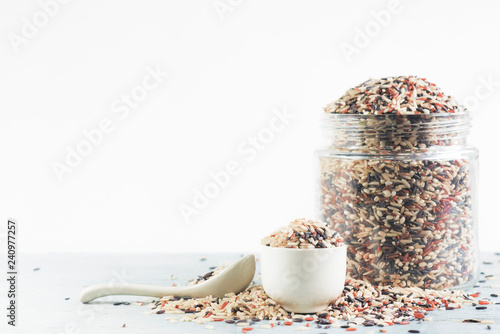  Whole grains in glass bottles photo