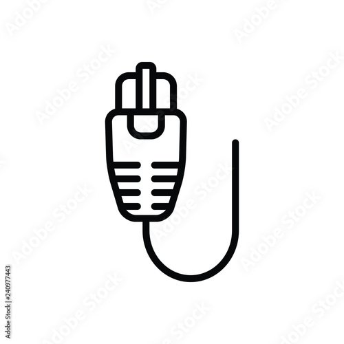 Black line icon for lan network