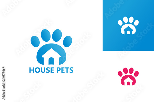 House Pets Logo Template Design Vector, Emblem, Design Concept, Creative Symbol, Icon