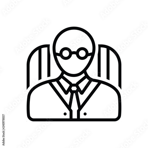 Black line icon for principal