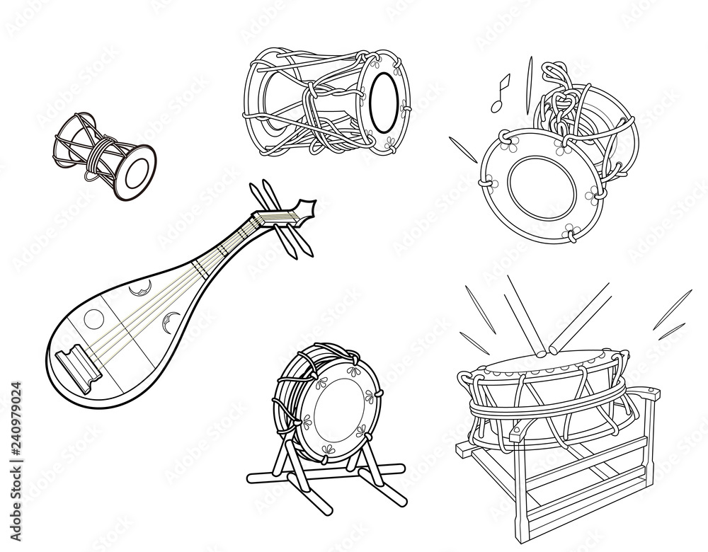 太鼓 鼓 琵琶 Stock イラスト Adobe Stock 太鼓 鼓 琵琶 Stock イラスト Adobe Stock