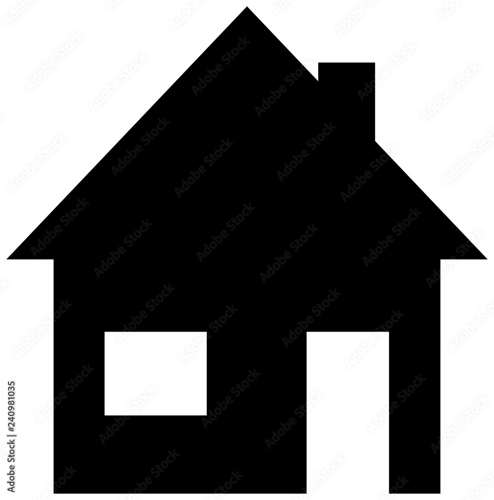 Simple house silhouette. Vector silhouette icon. Stock Vector | Adobe Stock