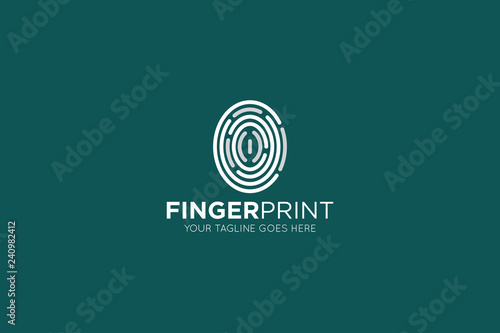 Finger print concept logo and icon design template