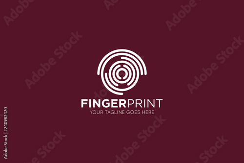 Finger print concept logo and icon design template
