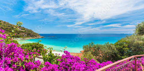 Landscape with Cavoli beach of Elba island, Tuscany, Italy photo