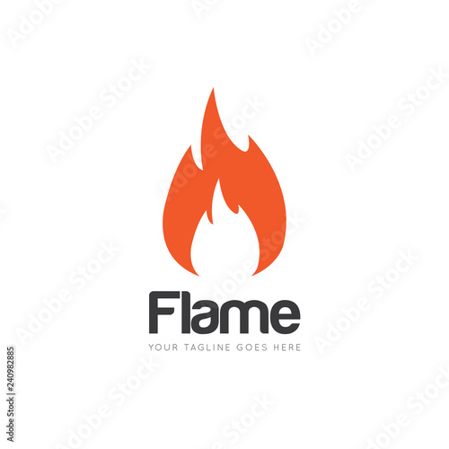 flame logo and icon vector illustration design template