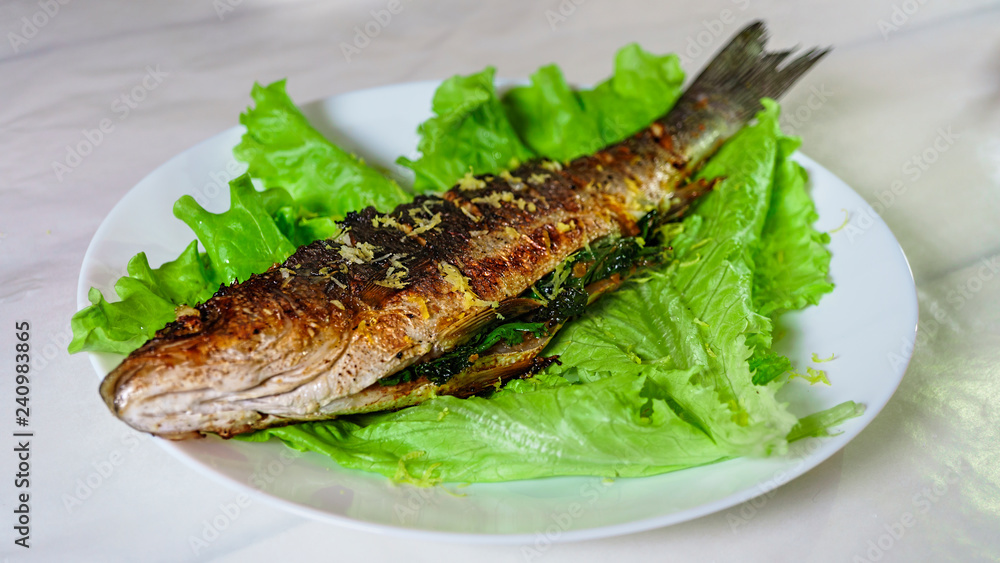 sea bass, Grilled sea bass, food, fish, dinner sea bass, Grilled sea bass, food, fish, dinner